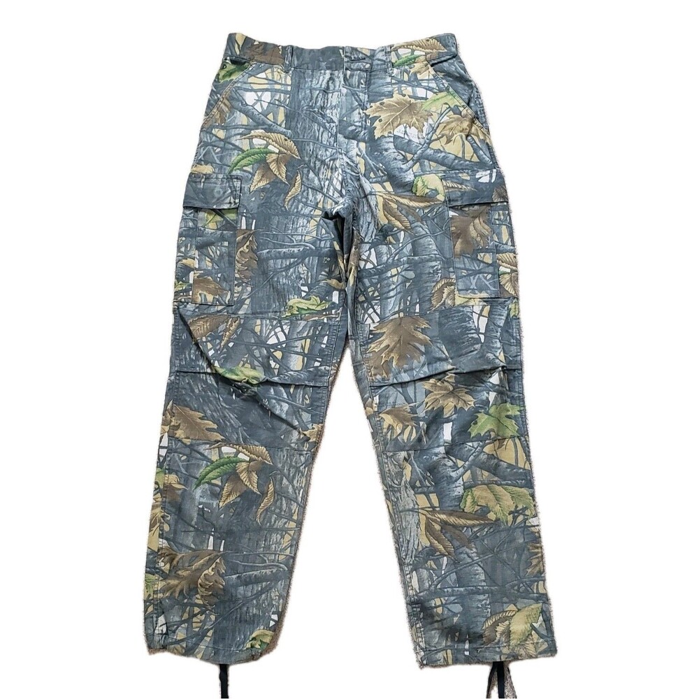 Hunters View FLAWED Sz Medium Mens 34x32 Woodland Camouflage Cargo Pants Hunting